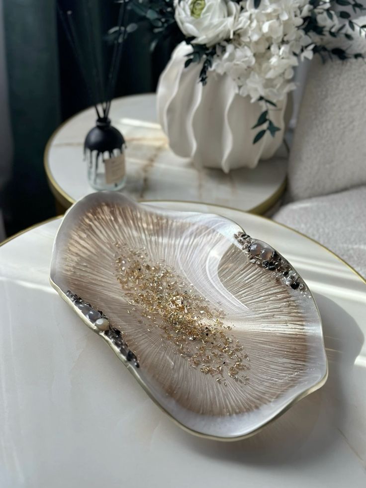 Golden Drift Decorative Tray